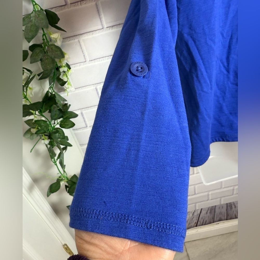 T by Talbots Tops and Tees UPF 50+ blue SLUB-TERRY PULLOVER/size MP - Picture 7 of 11